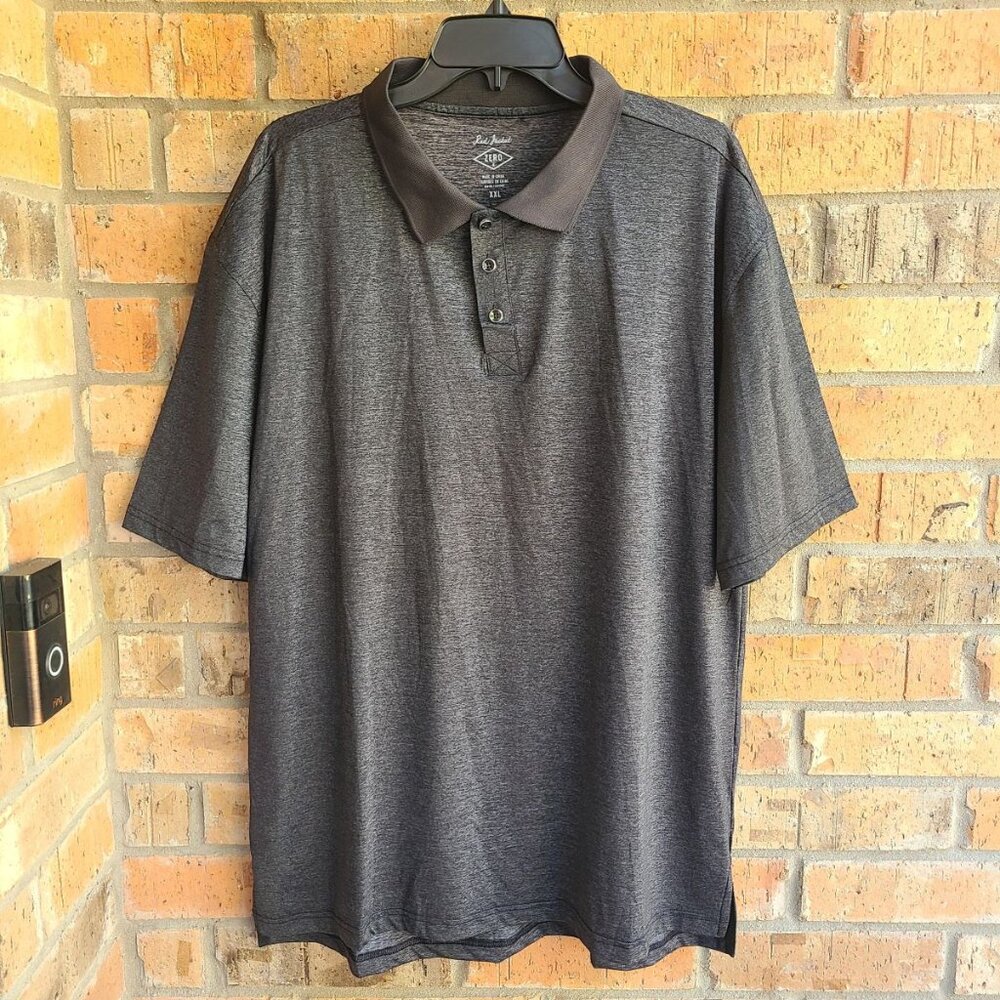 Red Jacket Mens Zero-K Tech Polo Shirt Black Heather Moisture Wicking Size XXL - Picture 2 of 10